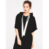 2018 spring and summer Amazon trendy ribbon hooded five-point sleeves big pocket dress