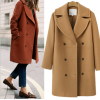 7117 large size women's wool long coat