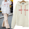 7115 printing irregular letter hooded sweatshirt