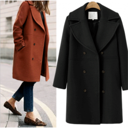 7117 large size women's wool long coat