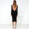 7011 European and American sexy halter solid color dress