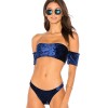 8990 split gold velvet sleeved bikini