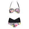 G0025 printed high waist split swimsuit bikinis