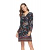 1008 Printing Long Sleeve Dress