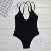 8982 solid color corduroy bikini swimsuit