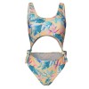 8992 print three-dimensional cutting one-piece swimsuit bikini