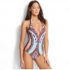 8993 fight color geometry bikini print one-piece swimsuit