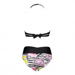 G0025 printed high waist split swimsuit bikinis