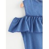 9916 Off shoulder Denim Dress