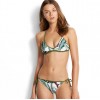 8989 ladies leaf print split bikini