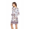 1008-1 Printing Flower Long Sleeve Dress