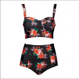 G0005 Split Bikini Print Triangle Swimsuit