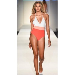 G0003 Solid Color One Piece Swimsuit Lady Sexy Bikini